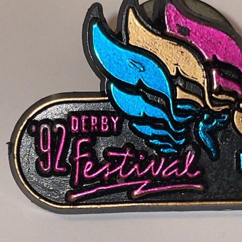 Vintage Kentucky Derby Festival 1992 Pegasus Lapel Hat Vest Pin Tie Tack